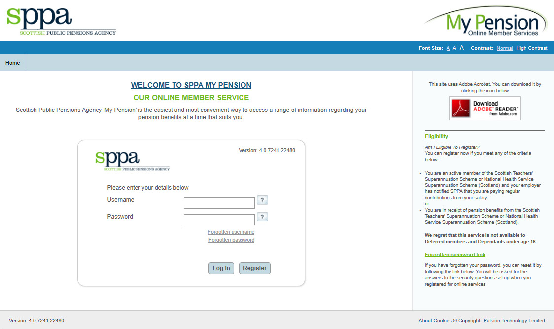 SPPA web service portal